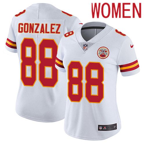 Women Kansas City Chiefs #88 Tony Gonzalez Nike White Vapor Limited NFL Jersey->women nfl jersey->Women Jersey